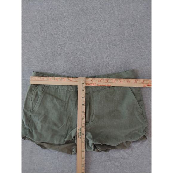 Mi ami Women Linen Cotton Blend  Shorts Sz M Green Color - Picture 5 of 5